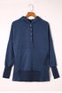 Batwing Sleeve Pocketed Henley Hoodie